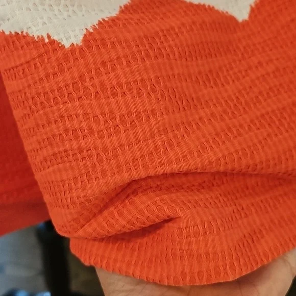 Limited Chevron Dress Orange And White - Picture 8 of 9